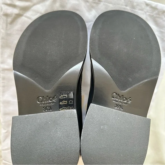 Chloe Roy Shearling-Lined Leather Black Ankle Boots Size 36.5 - Picture 6 of 14